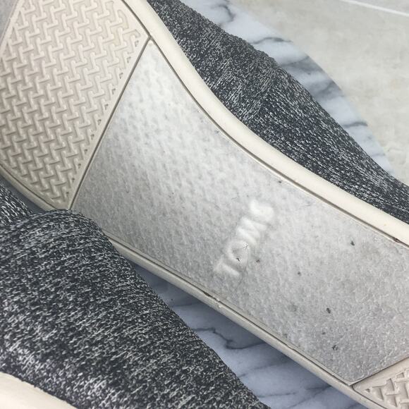 TOMS Vegan Gray Canvas Flats Women's Size 11 - Picture 12 of 16